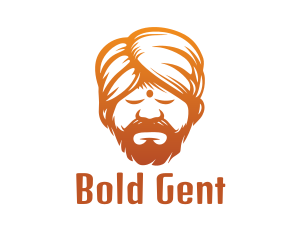 Sleeping Turban Man logo design