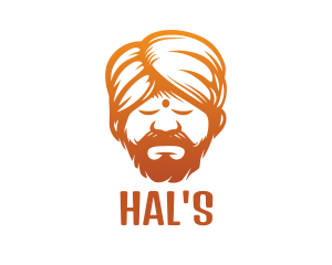 Face - Sleeping Turban Man logo design