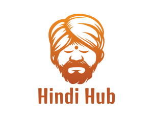 Hindi - Sleeping Turban Man logo design