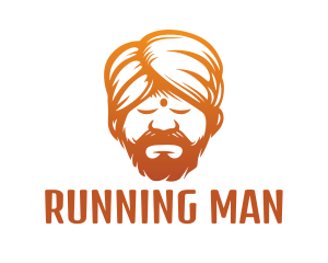 Sleeping Turban Man logo design