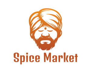 Indian - Sleeping Turban Man logo design