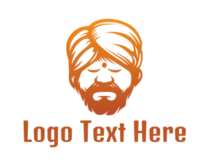 India - Sleeping Turban Man logo design