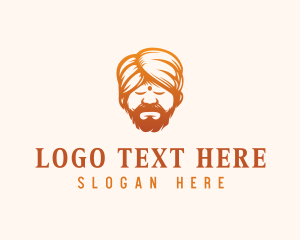 Sleeping Turban Man logo design