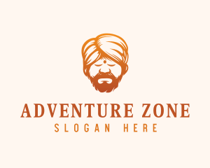 Sleeping Turban Man logo design