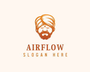 Sleeping Turban Man logo design