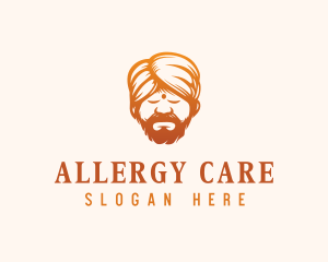 Sleeping Turban Man logo design