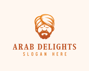 Arab - Sleeping Turban Man logo design