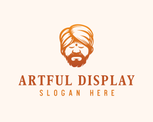 Sleeping Turban Man logo design