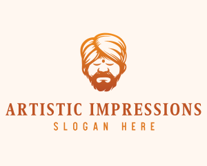 Sleeping Turban Man logo design