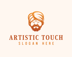 Sleeping Turban Man logo design