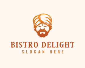 Sleeping Turban Man logo design