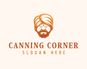 Sleeping Turban Man logo design