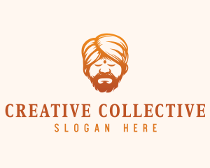 Sleeping Turban Man logo design