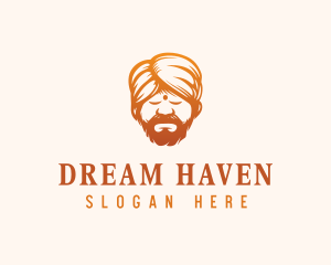 Sleeping Turban Man logo design