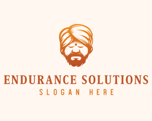 Sleeping Turban Man logo design