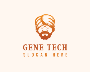 Sleeping Turban Man logo design