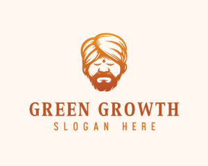 Sleeping Turban Man logo design