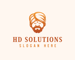 Sleeping Turban Man logo design