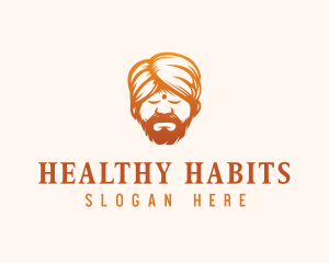 Sleeping Turban Man logo design