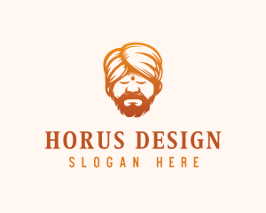 Sleeping Turban Man logo design