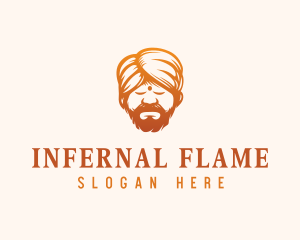 Sleeping Turban Man logo design