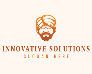 Sleeping Turban Man logo design