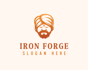 Sleeping Turban Man logo design