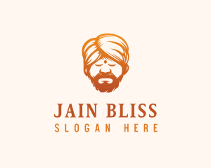 Jainism - Sleeping Turban Man logo design