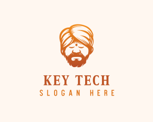 Sleeping Turban Man logo design