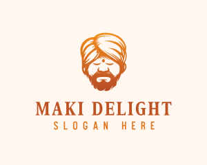 Sleeping Turban Man logo design