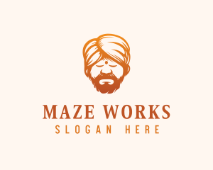 Sleeping Turban Man logo design