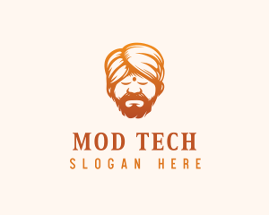 Sleeping Turban Man logo design