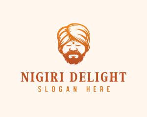 Sleeping Turban Man logo design