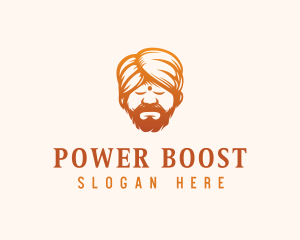 Sleeping Turban Man logo design