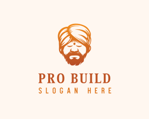 Sleeping Turban Man logo design