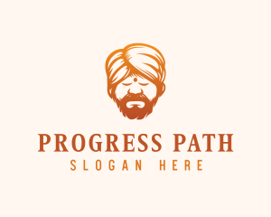 Sleeping Turban Man logo design