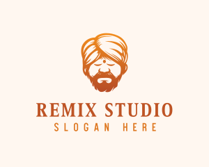 Sleeping Turban Man logo design