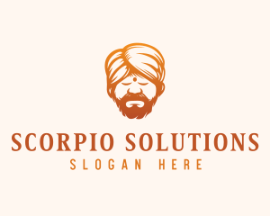 Sleeping Turban Man logo design