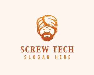 Sleeping Turban Man logo design