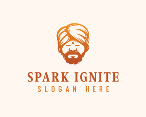 Sleeping Turban Man logo design