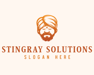 Sleeping Turban Man logo design