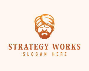 Sleeping Turban Man logo design