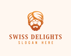 Sleeping Turban Man logo design