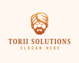 Sleeping Turban Man logo design