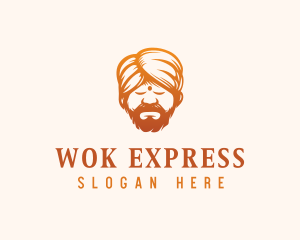 Sleeping Turban Man logo design