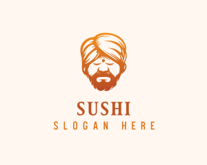 Sleeping Turban Man logo design