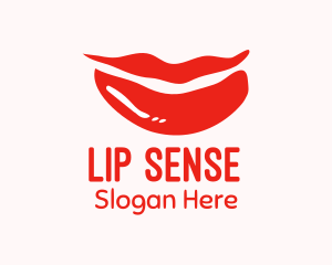 Smiling Red Lips logo design