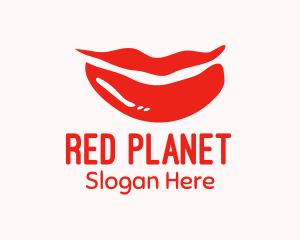 Smiling Red Lips logo design