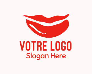 Erotic - Smiling Red Lips logo design