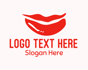 Smiling Red Lips Logo